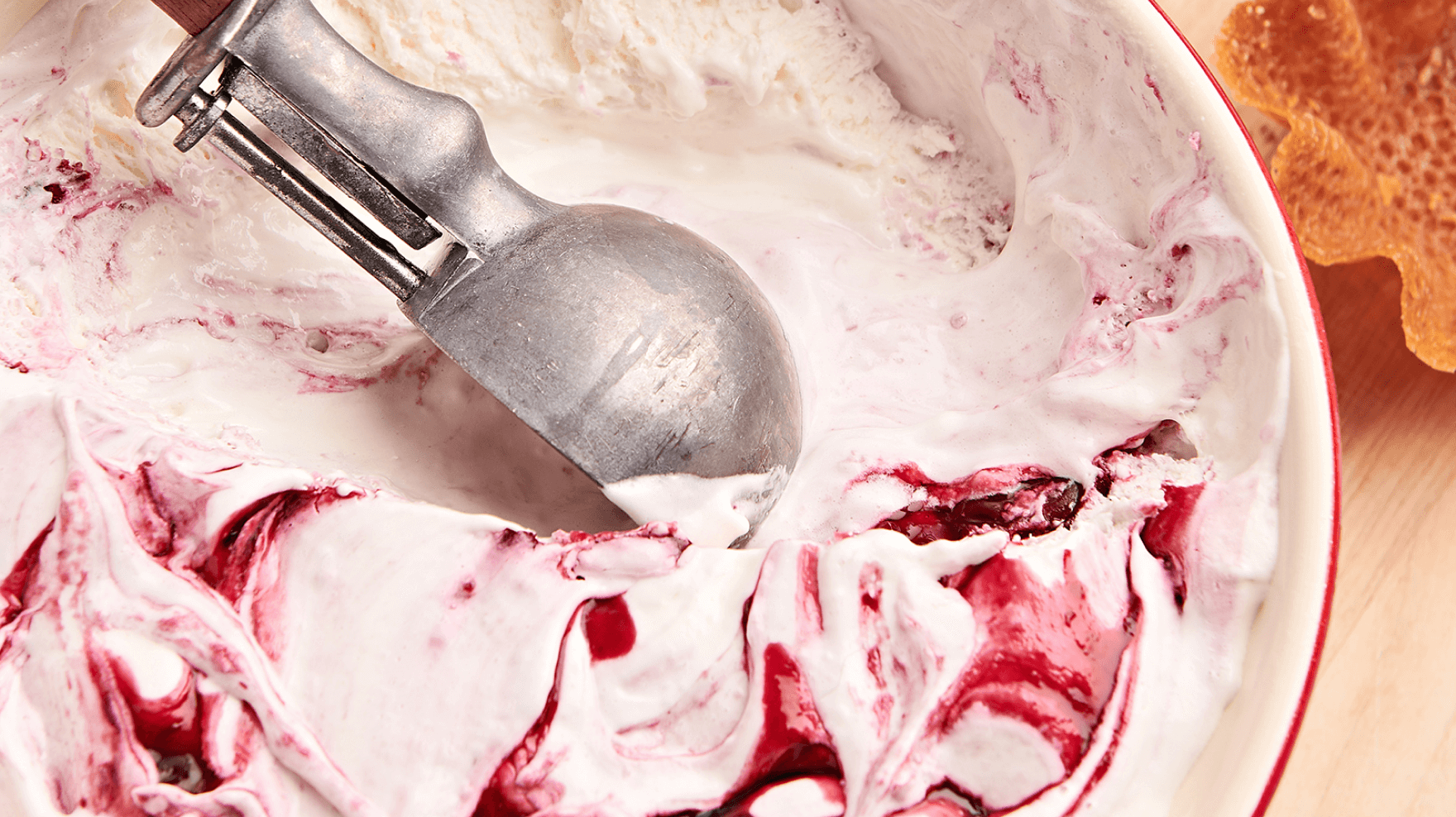 Banana Cherry Ripple Ice Cream