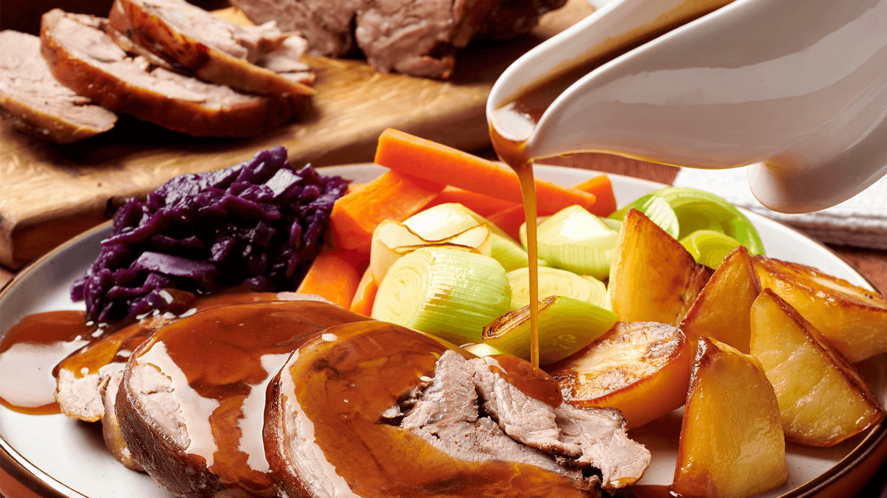 Roast Lamb with Rhubarb Cider Gravy