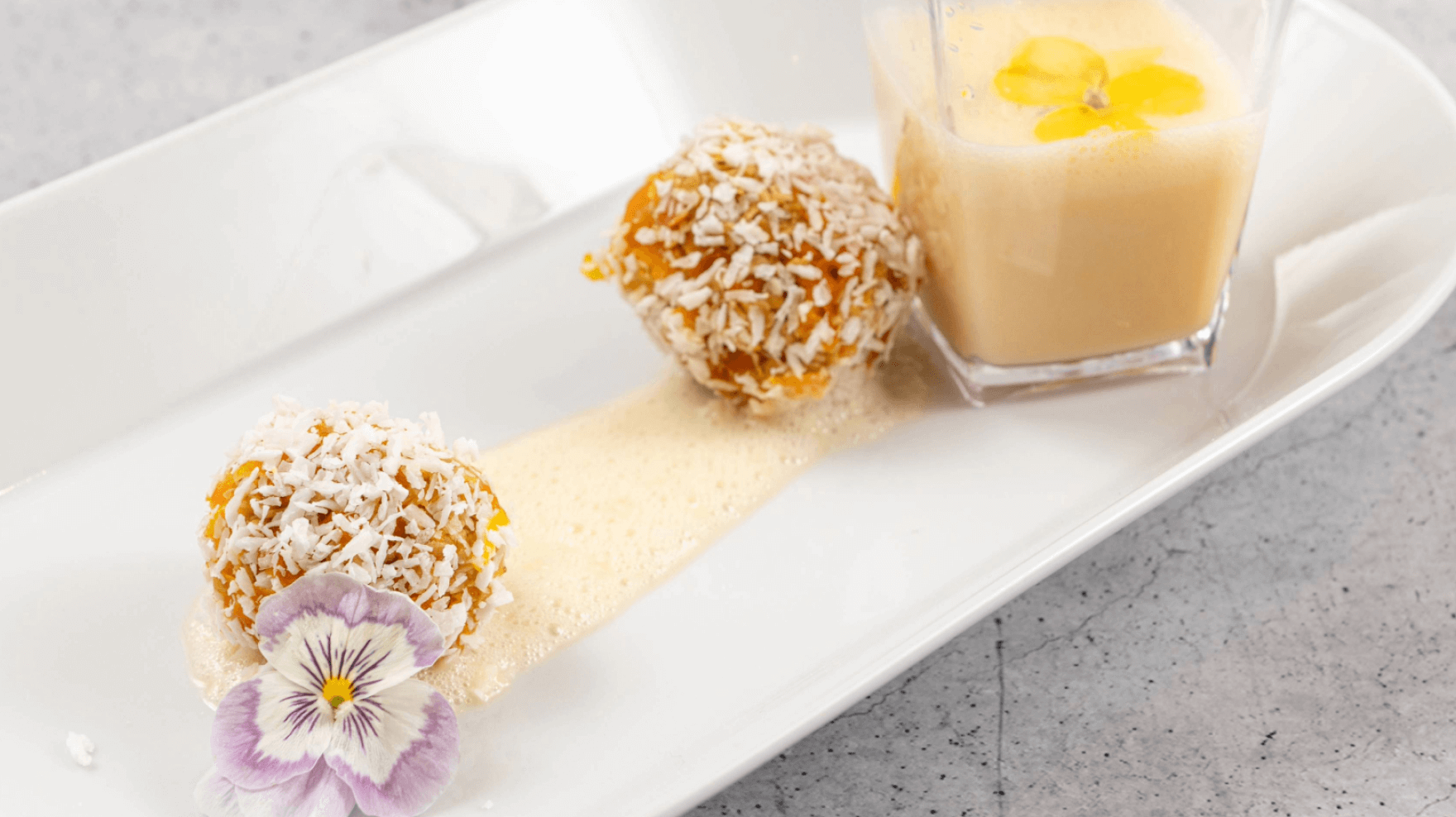 Turkish Delight Inspired Carrot Balls Custard