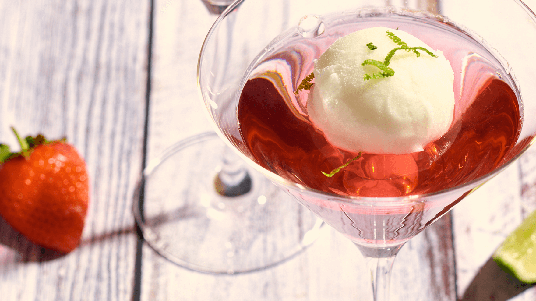 Strawberry Daiquiri Jelly Lime Sorbet