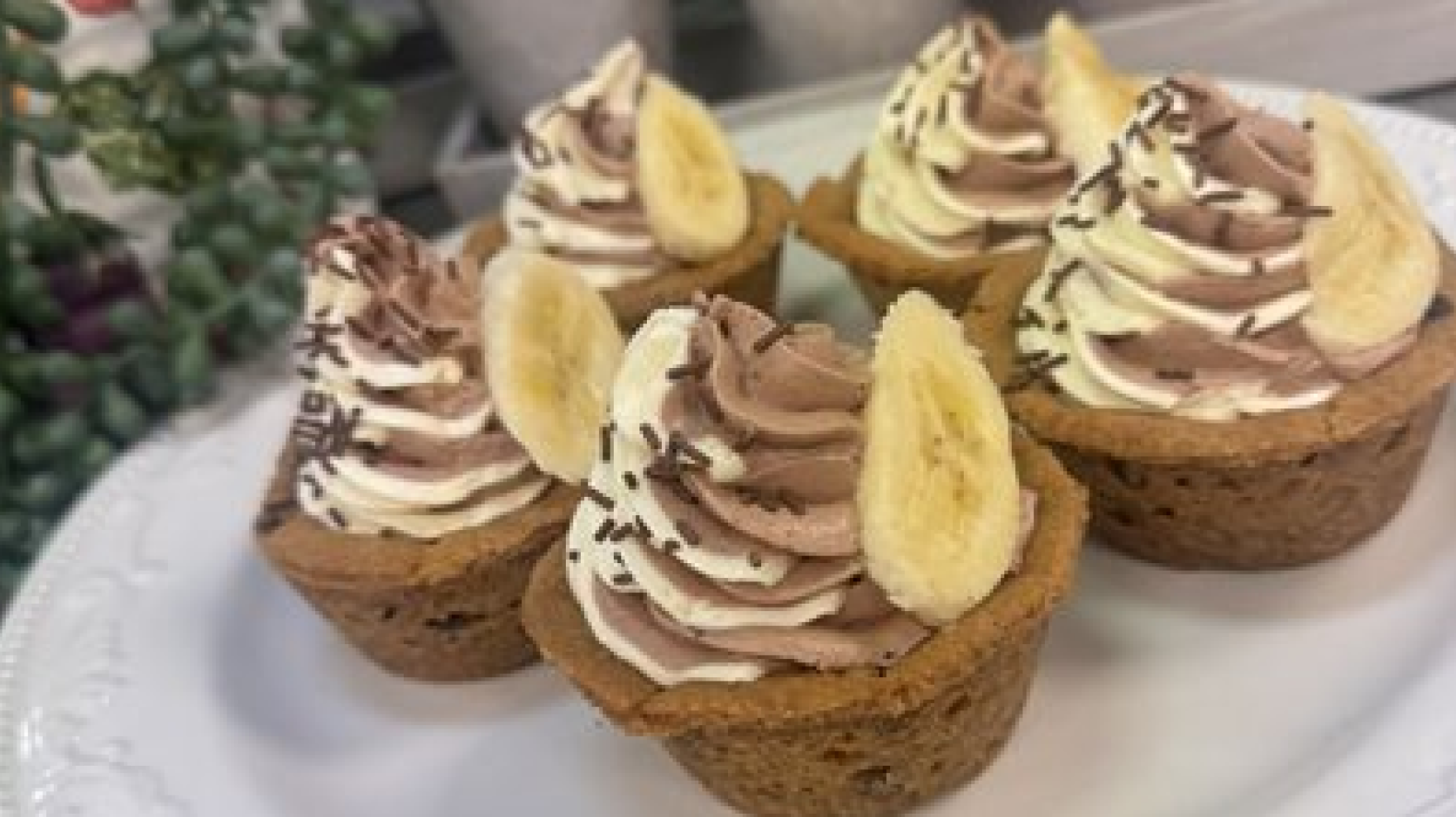 Holly Charnock's recipe for Cookie Cups with Banana & Chocolate Mousse