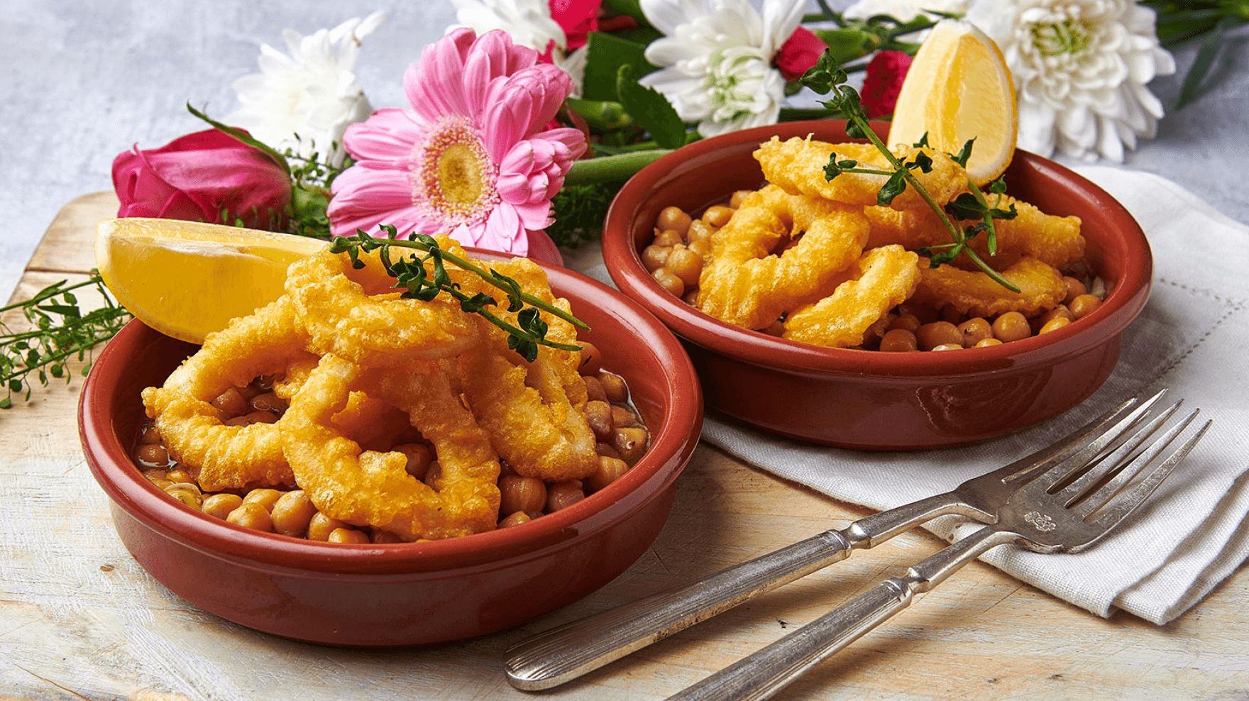 Calamari with Chickpeas and Lemon