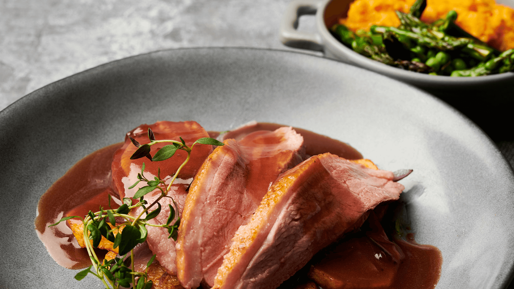 Duck Breast with Port Cranberry Gravy