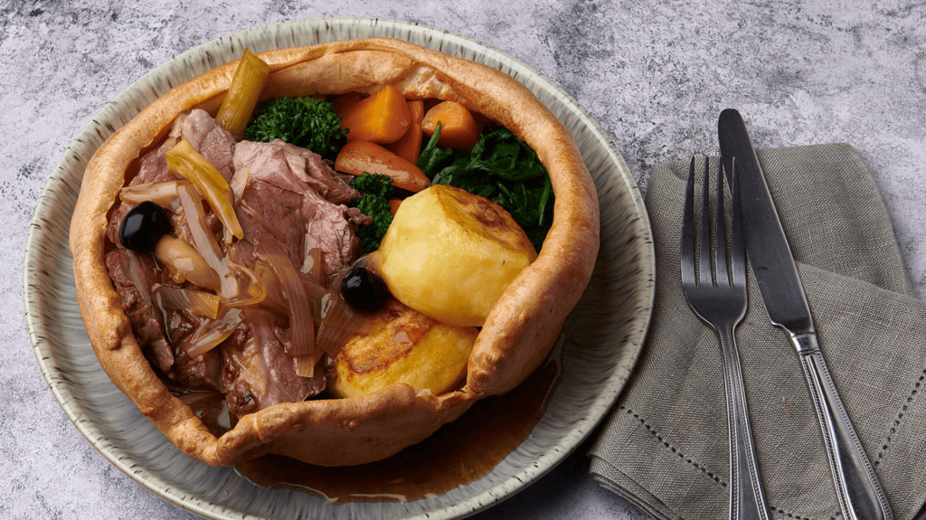 Bisto and McDougalls Giant Yorkshire Pudding with Rump of Lamb in a