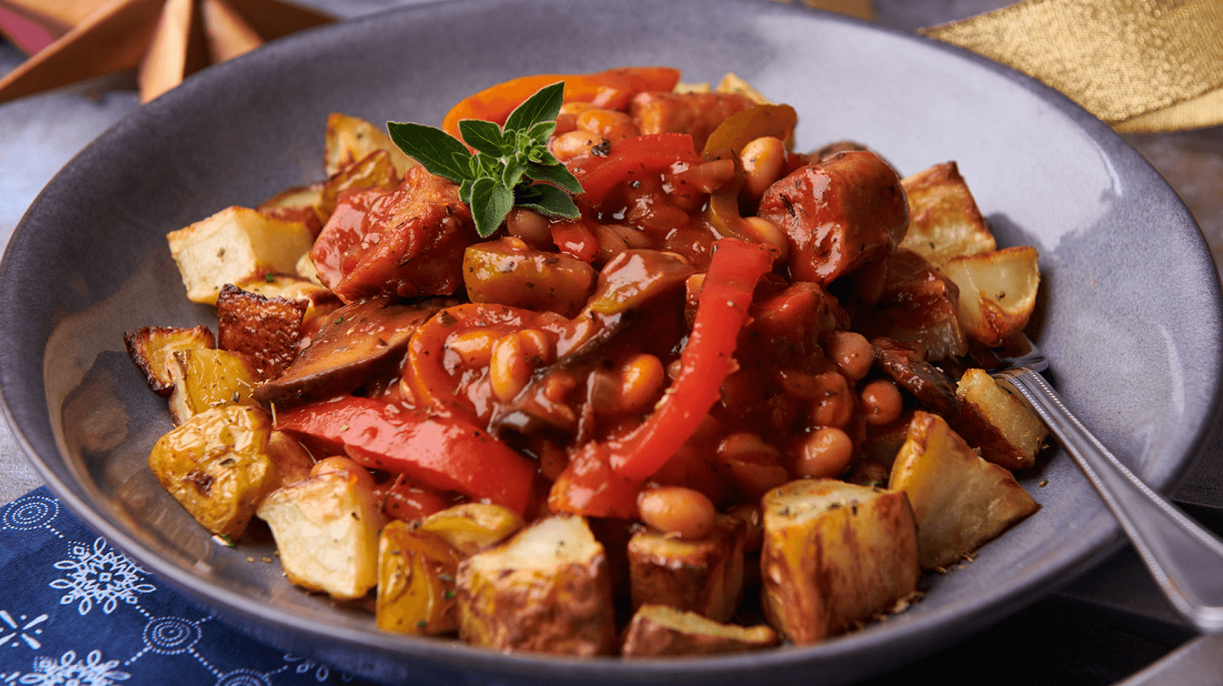 Plant Based Sausage and Haricot Bean Stew