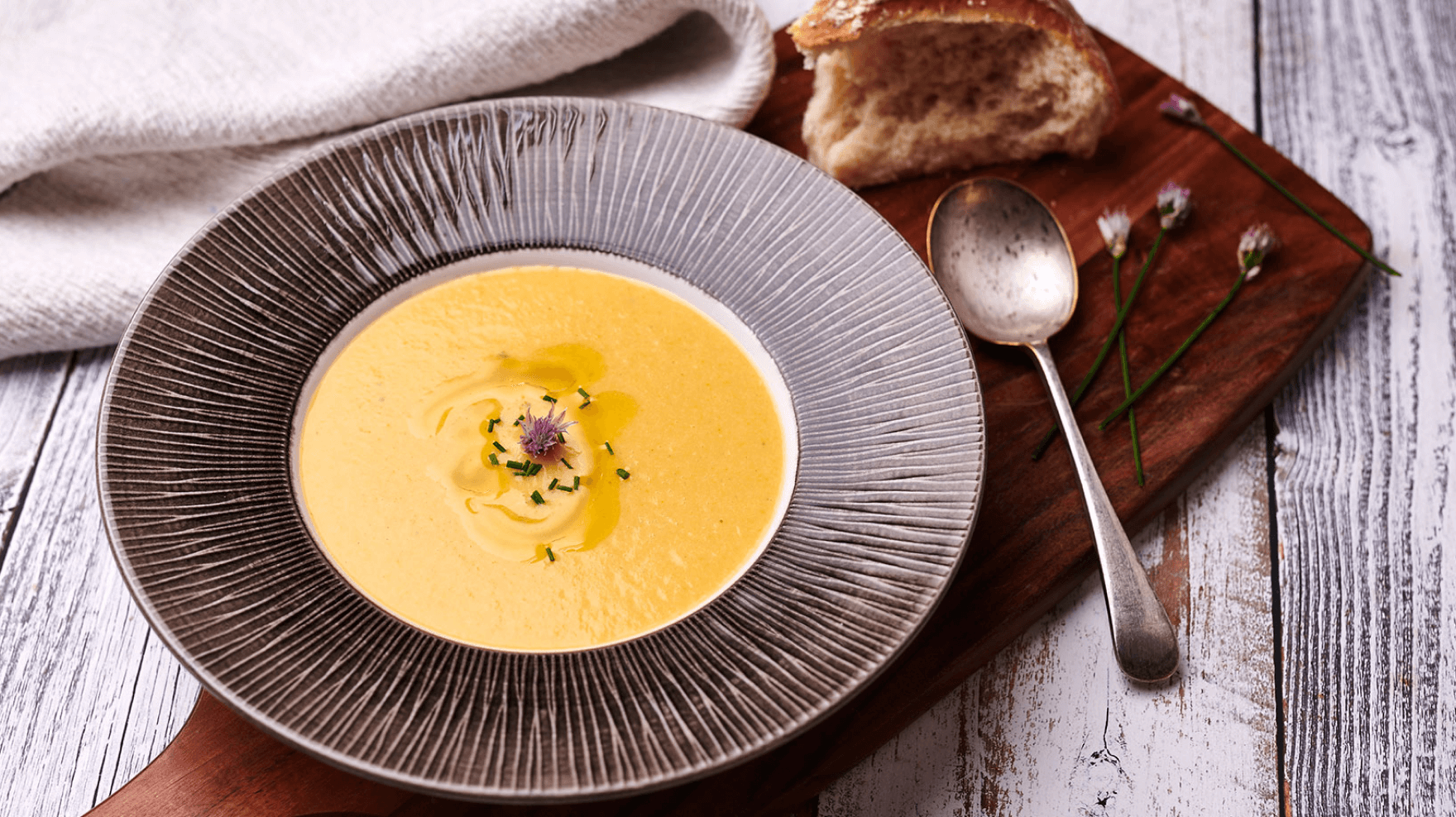 Smash Potato and Garlic Soup