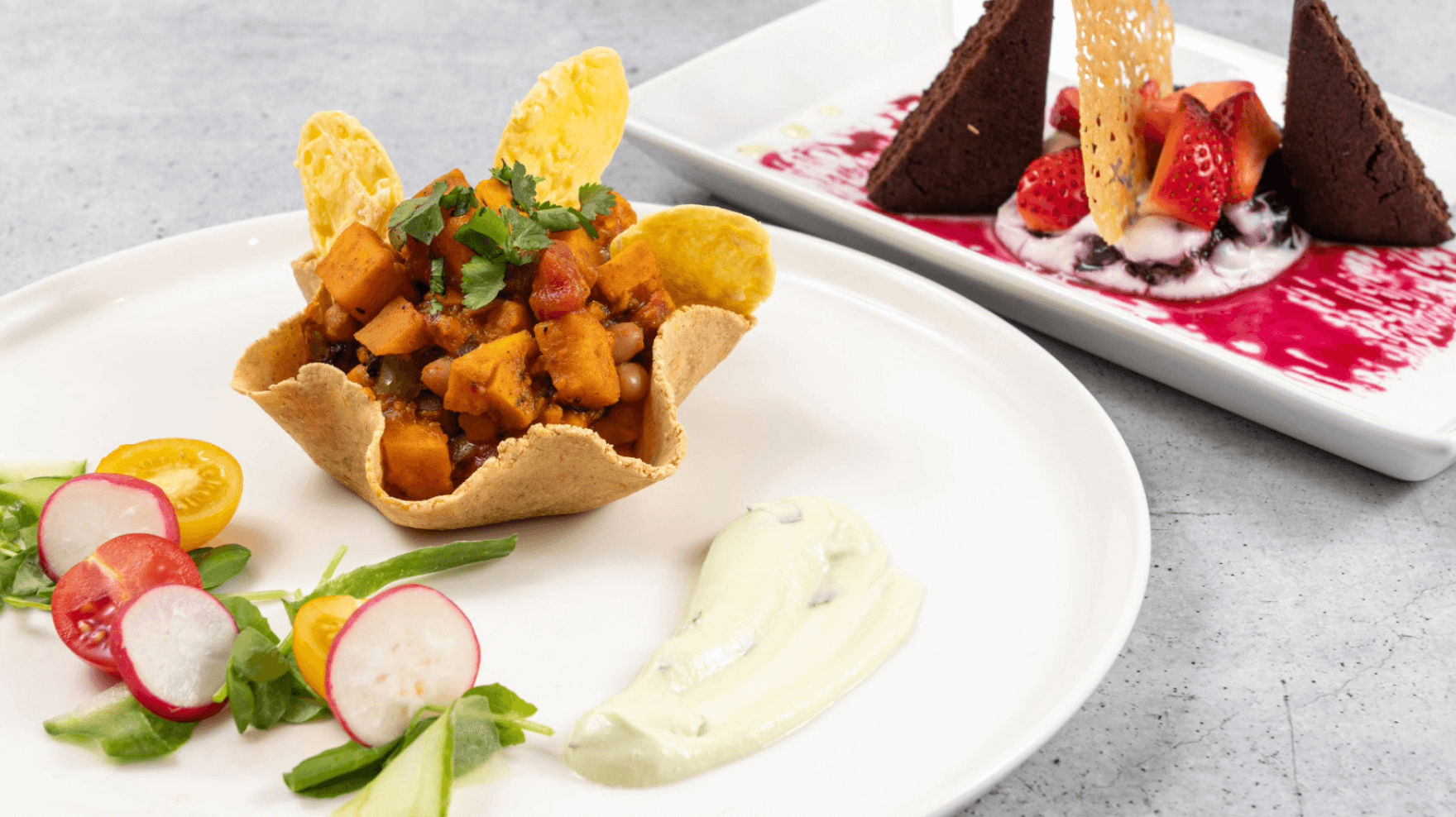 Vegan Bean Chilli Sweet Potato Taco Bowl