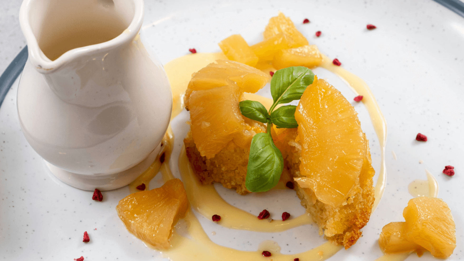 Pineapple Upside Down Cake Pineapple Caramel Lemon Curd Custard