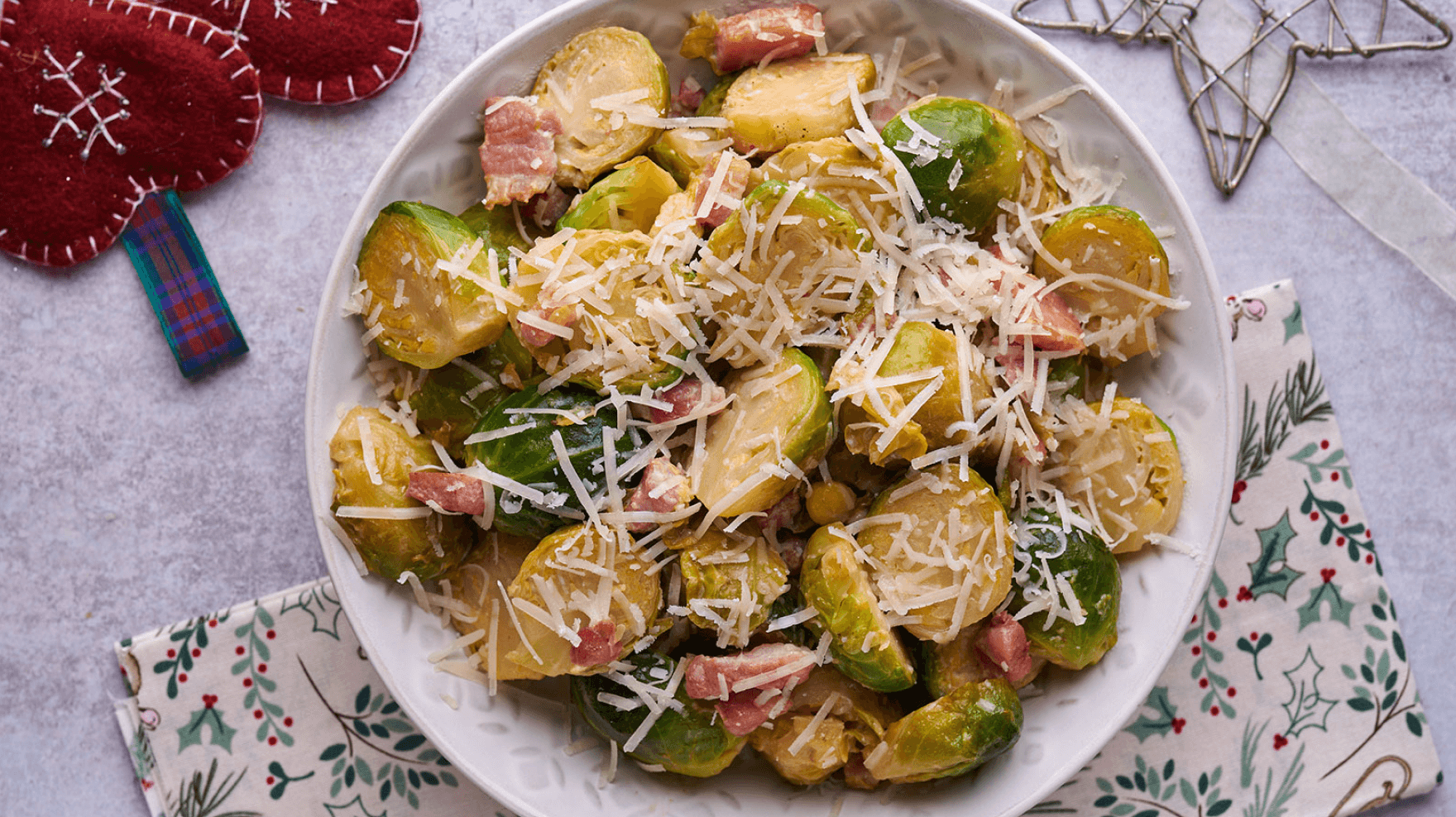 Creamed Brussel Sprouts with Bacon