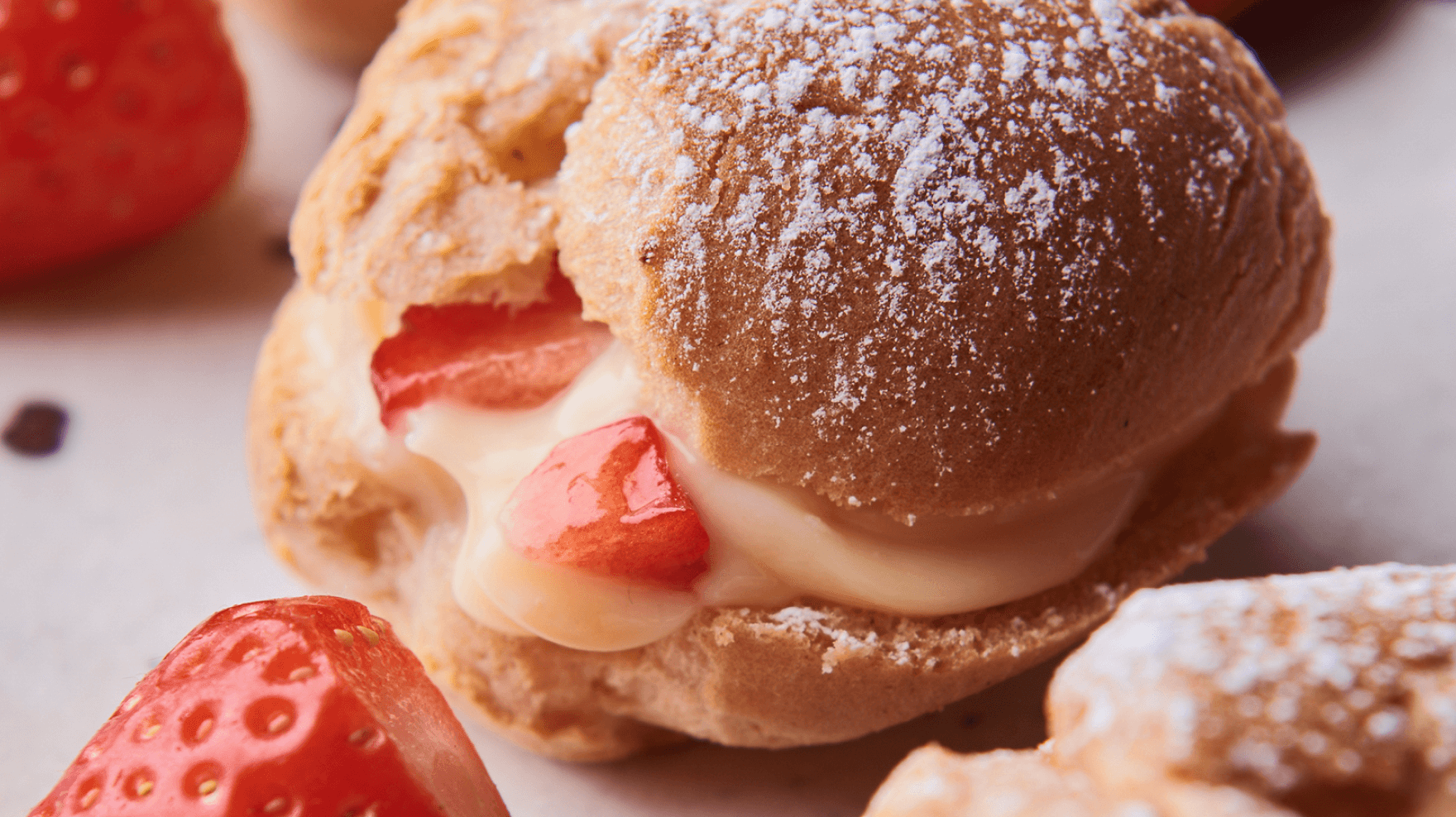 Strawberry Choux Buns
