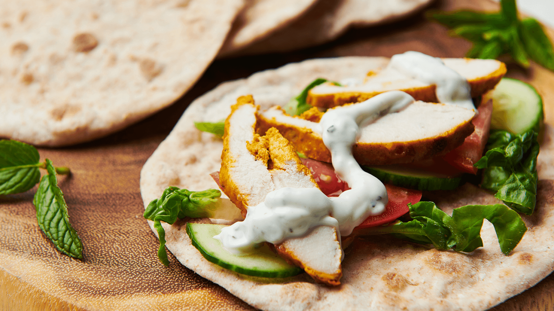 100 Calories Flat breads Indian Spiced Chicken Topping