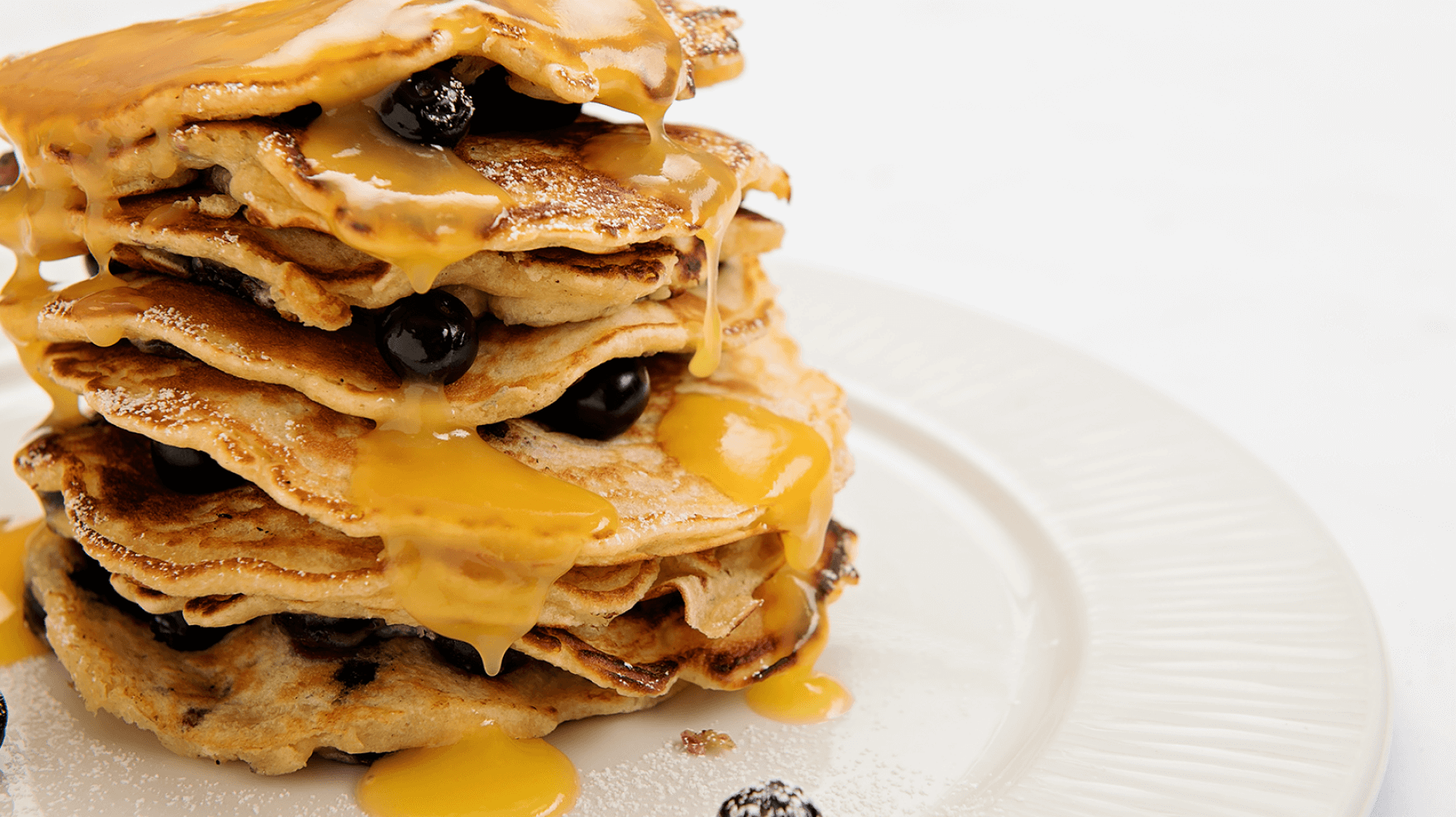 Almond Oat Blueberry Pancakes