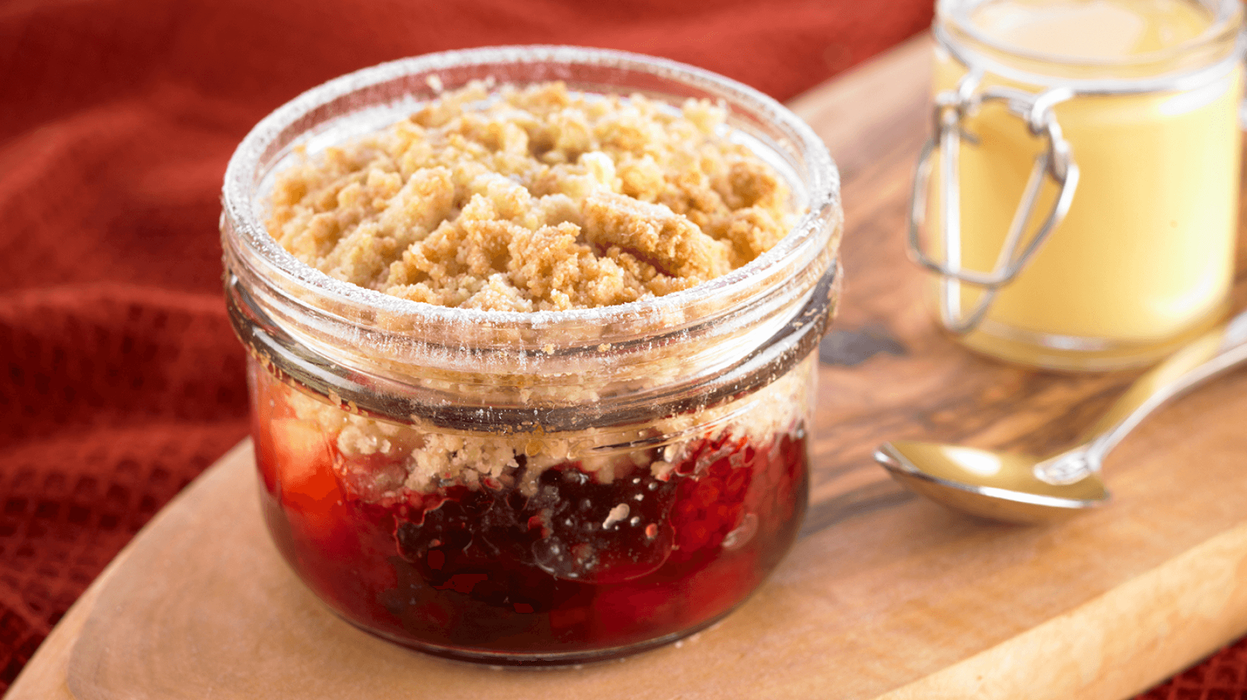 Apple Blackberry Crumble Custard