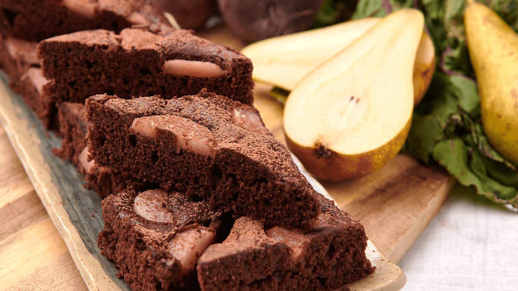 Chocolate Beetroot Pear Brownies