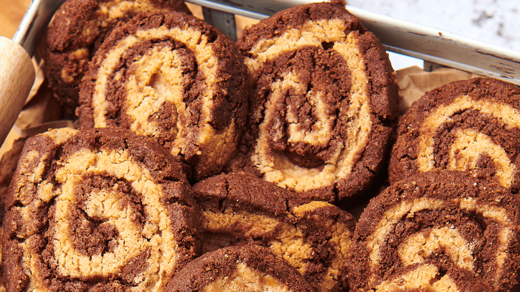 Chocolate Vanilla Swirled Biscuits