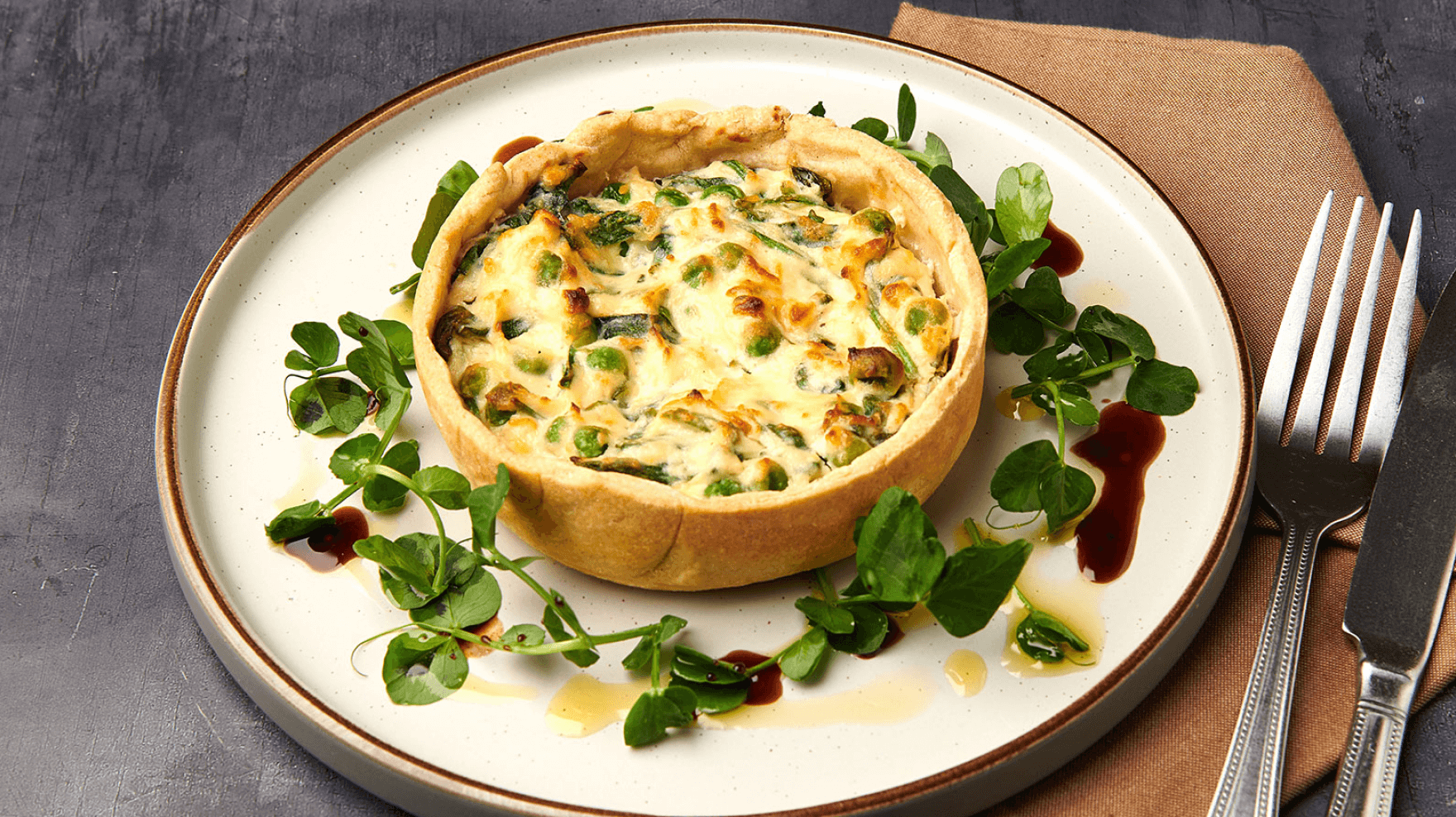 Ricotta Spinach and Pea Tart