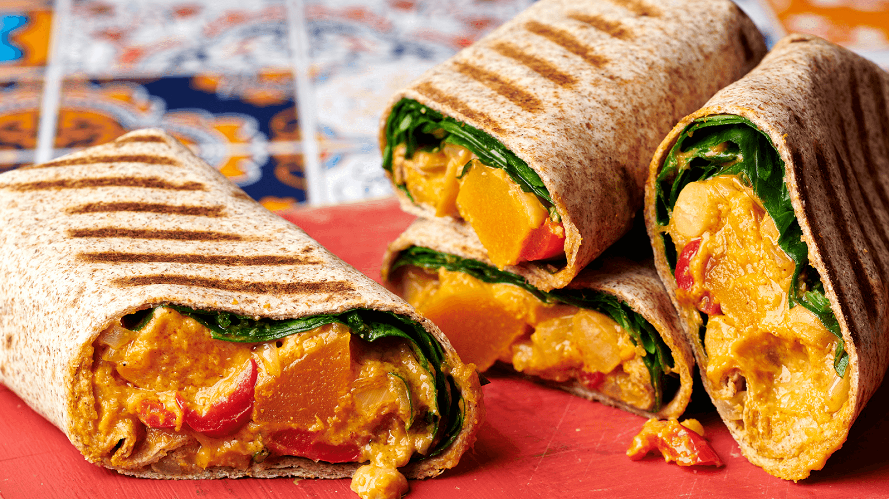 Korma Butternut Squash Sweet Potato Wrap