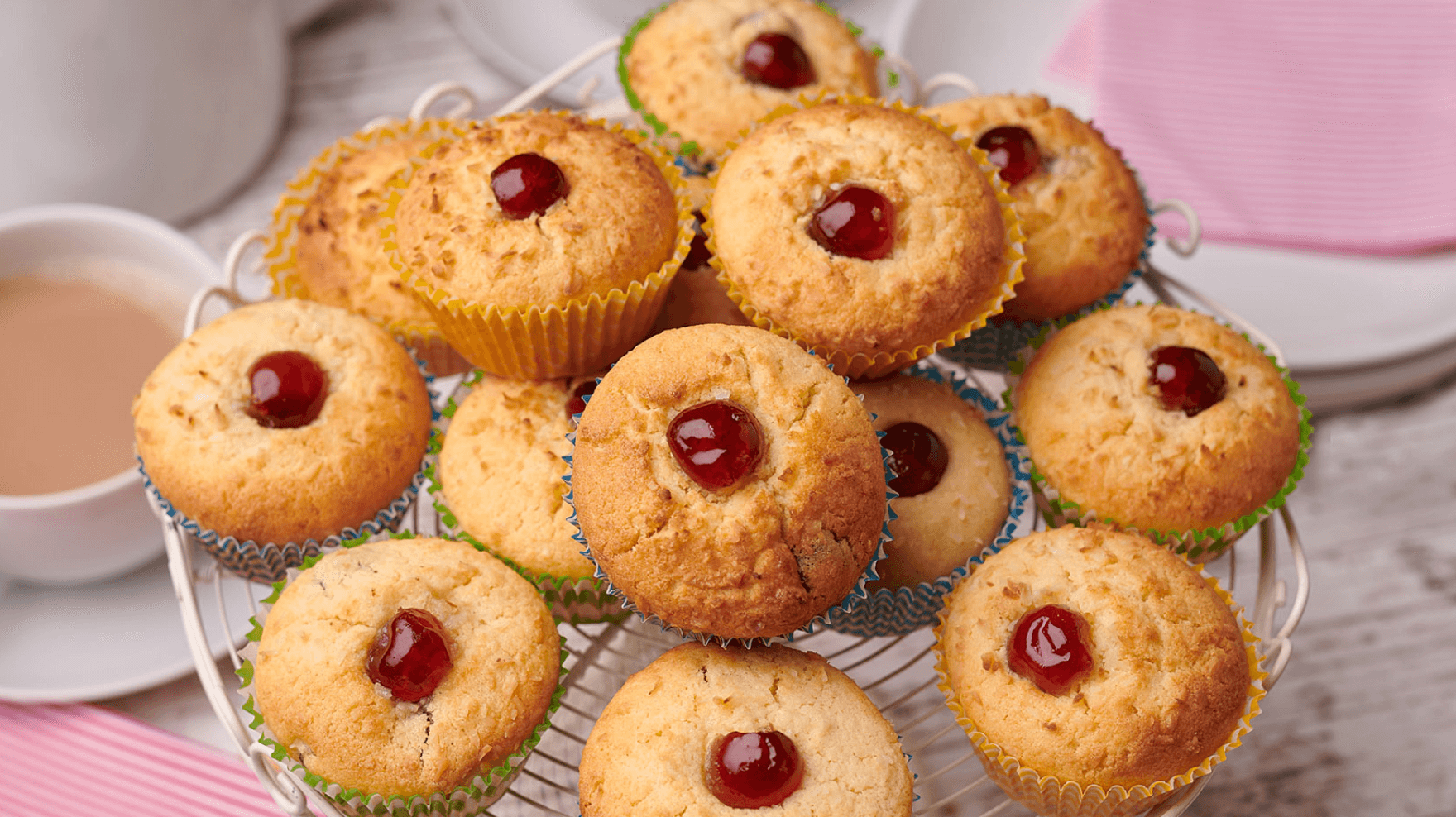 Gluten Free Coconut and Cherry Cupcakes